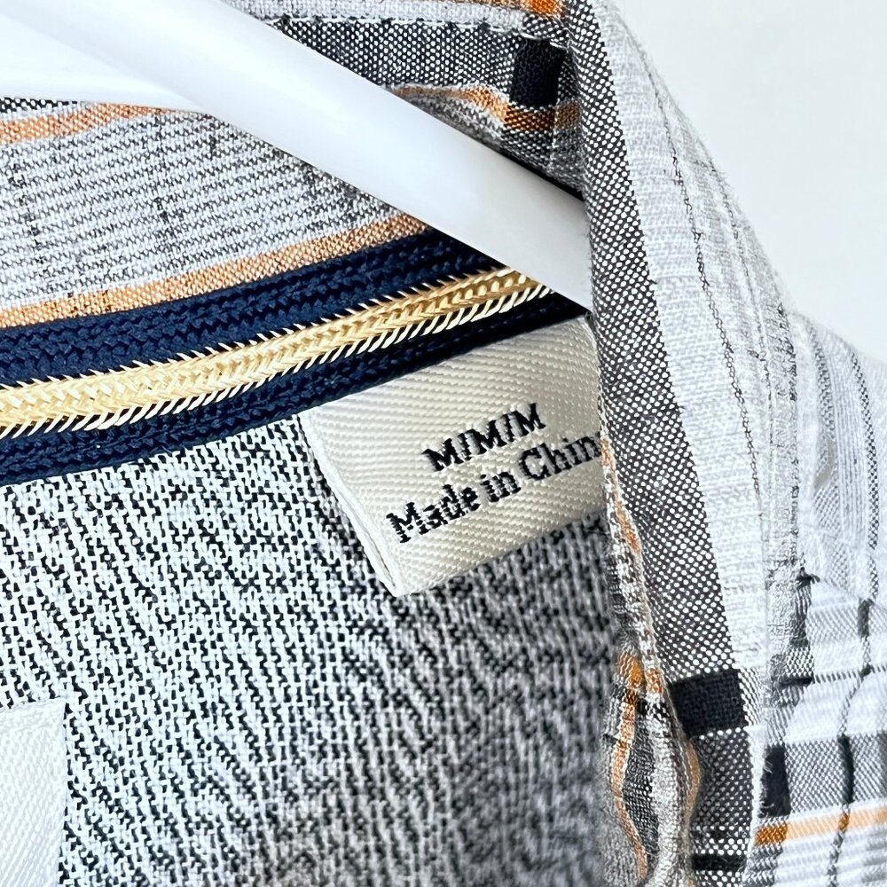Penguin Long Sleeve Plaid Long Sleeve Buttom Up Slim Fit M - Picture 9 of 10